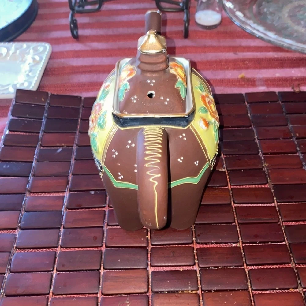 Early 20th Century Vintage Japanese Satsuma Lucky Elephant Teapot